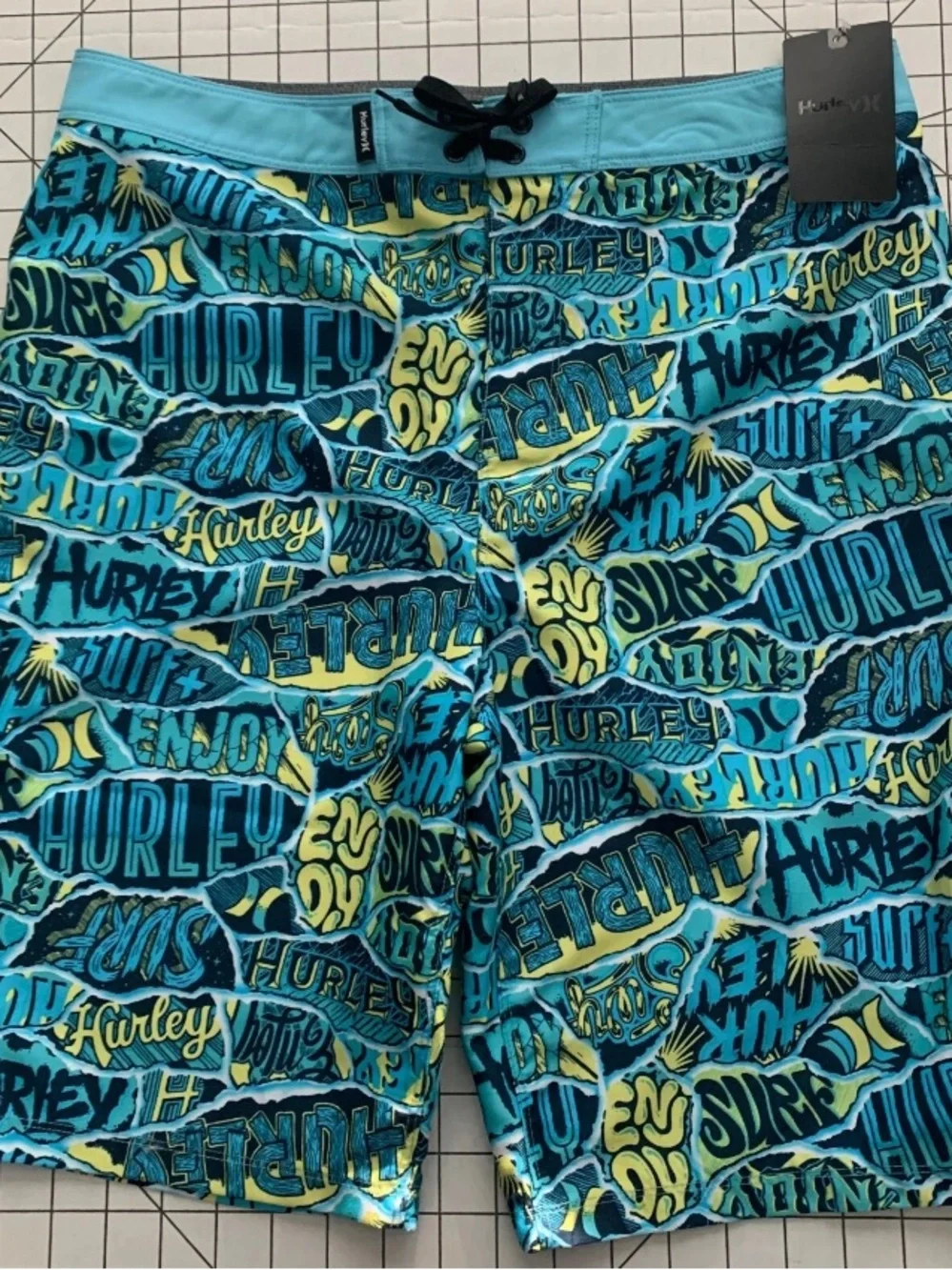 NEW SIZE 20 Boys Ripped Sticker Boardshort in Blue Gaze MSRP $38 - Picture 2 of 8